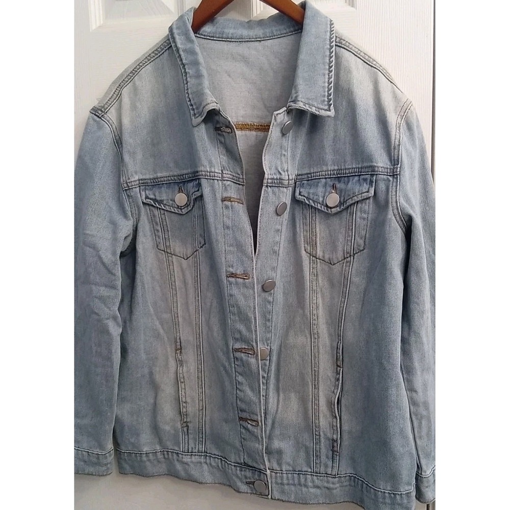 Women's Denim Trucker Jacket Vintage Relaxed Fit XL